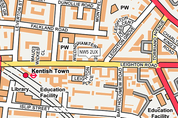 NW5 2UX map - OS OpenMap – Local (Ordnance Survey) NW5 2UX map - OS OpenMap – Local (Ordnance Survey)