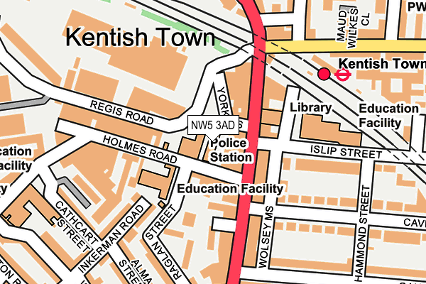 NW5 3AD map - OS OpenMap – Local (Ordnance Survey) NW5 3AD map - OS OpenMap – Local (Ordnance Survey)
