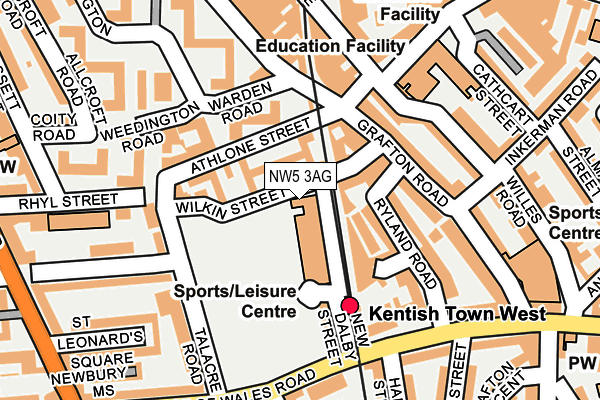NW5 3AG map - OS OpenMap – Local (Ordnance Survey) NW5 3AG map - OS OpenMap – Local (Ordnance Survey)