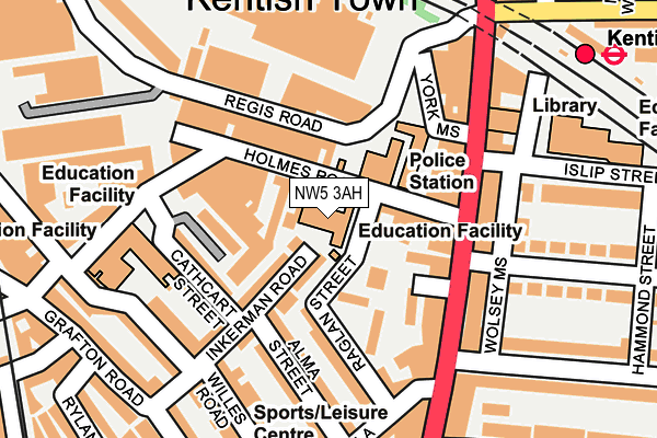 NW5 3AH map - OS OpenMap – Local (Ordnance Survey) NW5 3AH map - OS OpenMap – Local (Ordnance Survey)
