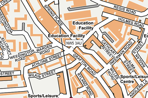 NW5 3AU map - OS OpenMap – Local (Ordnance Survey) NW5 3AU map - OS OpenMap – Local (Ordnance Survey)