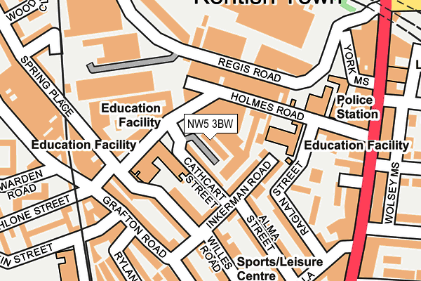 NW5 3BW map - OS OpenMap – Local (Ordnance Survey)