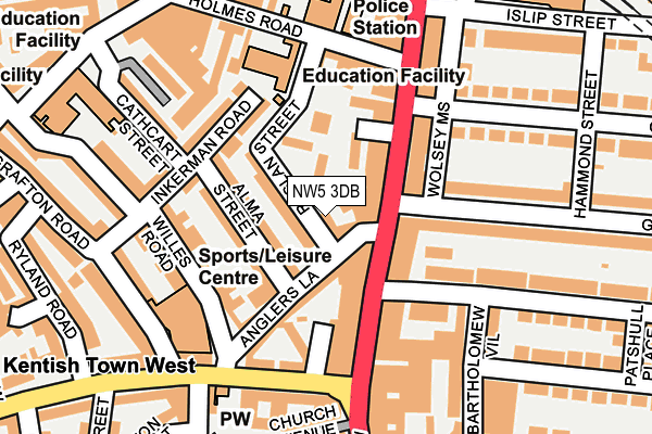 NW5 3DB map - OS OpenMap – Local (Ordnance Survey) NW5 3DB map - OS OpenMap – Local (Ordnance Survey)