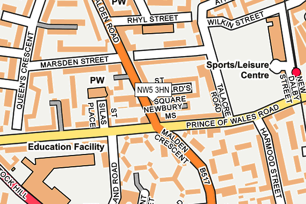 NW5 3HN map - OS OpenMap – Local (Ordnance Survey) NW5 3HN map - OS OpenMap – Local (Ordnance Survey)