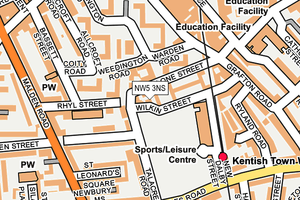NW5 3NS map - OS OpenMap – Local (Ordnance Survey) NW5 3NS map - OS OpenMap – Local (Ordnance Survey)