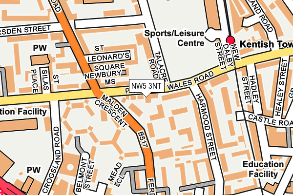 NW5 3NT map - OS OpenMap – Local (Ordnance Survey) NW5 3NT map - OS OpenMap – Local (Ordnance Survey)
