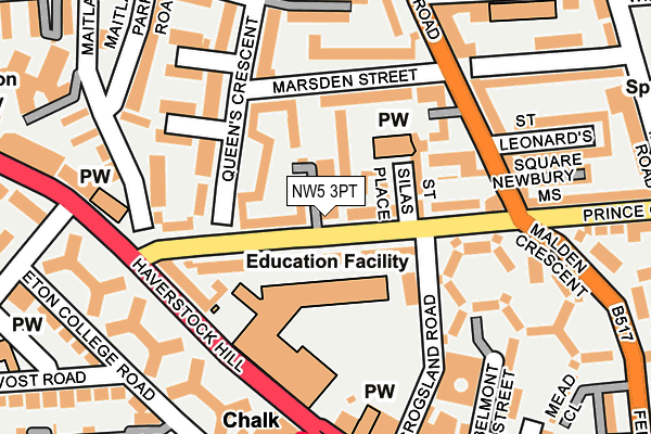 NW5 3PT map - OS OpenMap – Local (Ordnance Survey) NW5 3PT map - OS OpenMap – Local (Ordnance Survey)