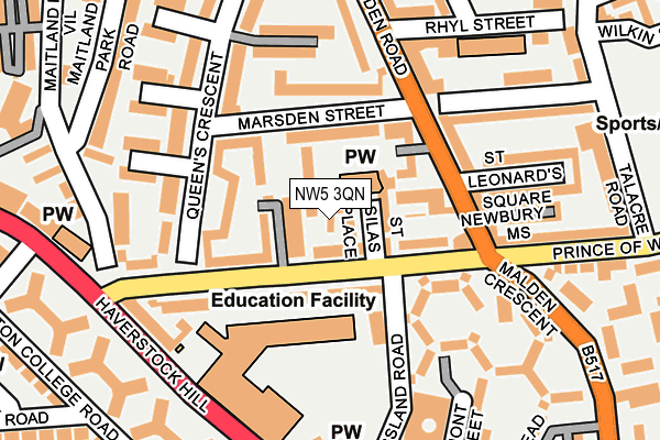 NW5 3QN map - OS OpenMap – Local (Ordnance Survey) NW5 3QN map - OS OpenMap – Local (Ordnance Survey)