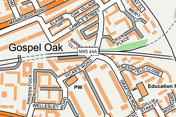 NW5 4AA map - OS OpenMap – Local (Ordnance Survey) NW5 4AA map - OS OpenMap – Local (Ordnance Survey)