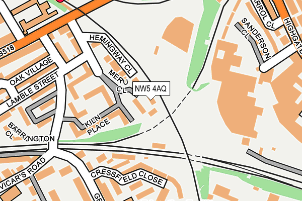 NW5 4AQ map - OS OpenMap – Local (Ordnance Survey) NW5 4AQ map - OS OpenMap – Local (Ordnance Survey)