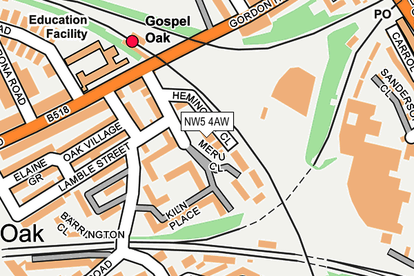 NW5 4AW map - OS OpenMap – Local (Ordnance Survey) NW5 4AW map - OS OpenMap – Local (Ordnance Survey)