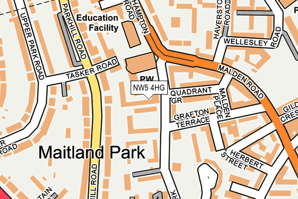 NW5 4HG map - OS OpenMap – Local (Ordnance Survey) NW5 4HG map - OS OpenMap – Local (Ordnance Survey)
