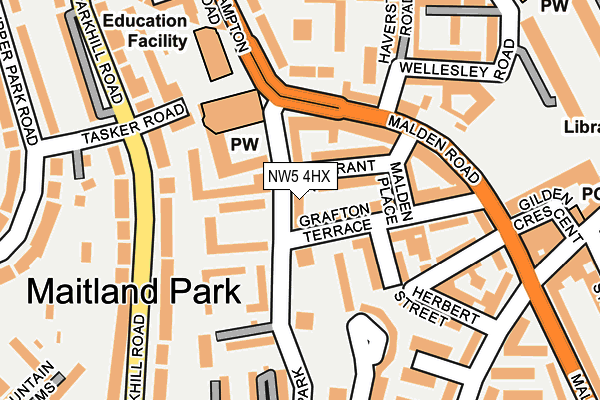 NW5 4HX map - OS OpenMap – Local (Ordnance Survey) NW5 4HX map - OS OpenMap – Local (Ordnance Survey)