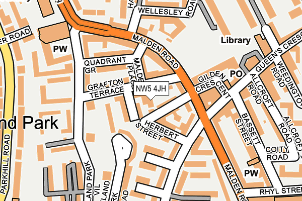 NW5 4JH map - OS OpenMap – Local (Ordnance Survey) NW5 4JH map - OS OpenMap – Local (Ordnance Survey)