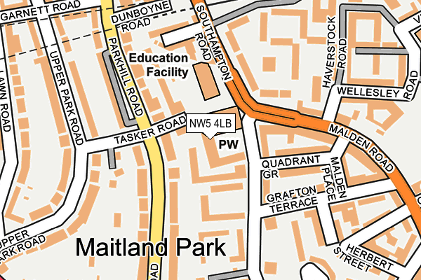 NW5 4LB map - OS OpenMap – Local (Ordnance Survey) NW5 4LB map - OS OpenMap – Local (Ordnance Survey)