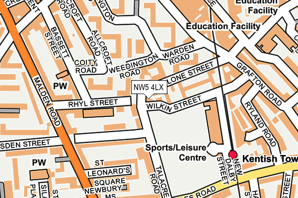 NW5 4LX map - OS OpenMap – Local (Ordnance Survey) NW5 4LX map - OS OpenMap – Local (Ordnance Survey)