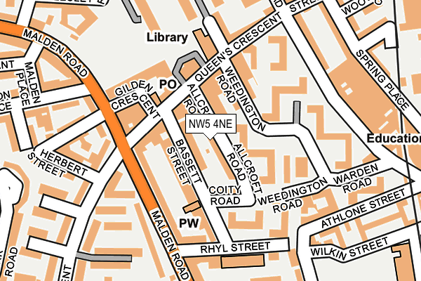 NW5 4NE map - OS OpenMap – Local (Ordnance Survey) NW5 4NE map - OS OpenMap – Local (Ordnance Survey)