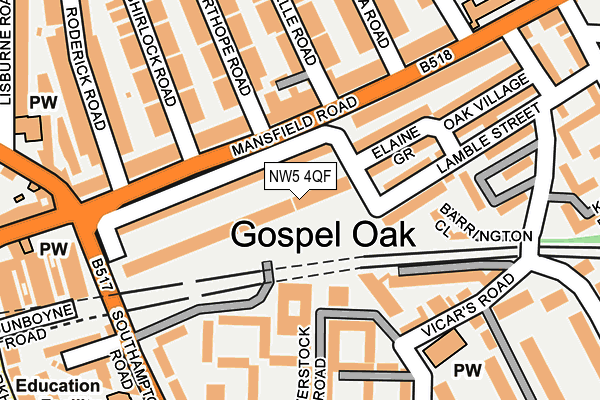 NW5 4QF map - OS OpenMap – Local (Ordnance Survey) NW5 4QF map - OS OpenMap – Local (Ordnance Survey)