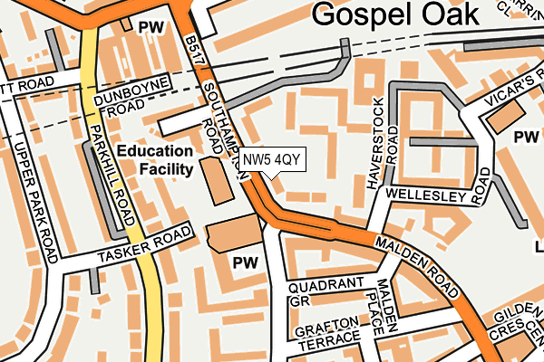 NW5 4QY map - OS OpenMap – Local (Ordnance Survey) NW5 4QY map - OS OpenMap – Local (Ordnance Survey)