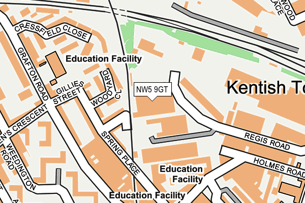 NW5 9GT map - OS OpenMap – Local (Ordnance Survey) NW5 9GT map - OS OpenMap – Local (Ordnance Survey)