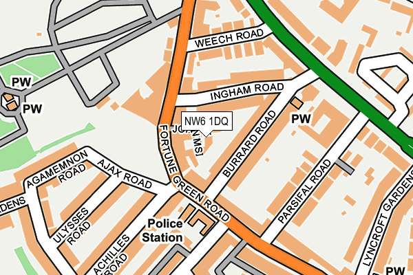 NW6 1DQ map - OS OpenMap – Local (Ordnance Survey) NW6 1DQ map - OS OpenMap – Local (Ordnance Survey)