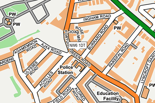 NW6 1DT map - OS OpenMap – Local (Ordnance Survey) NW6 1DT map - OS OpenMap – Local (Ordnance Survey)