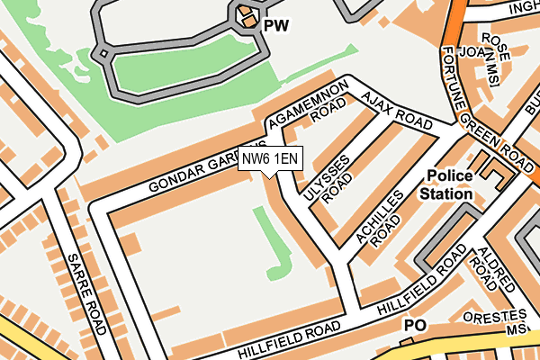 NW6 1EN map - OS OpenMap – Local (Ordnance Survey) NW6 1EN map - OS OpenMap – Local (Ordnance Survey)