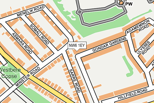 NW6 1EY map - OS OpenMap – Local (Ordnance Survey) NW6 1EY map - OS OpenMap – Local (Ordnance Survey)