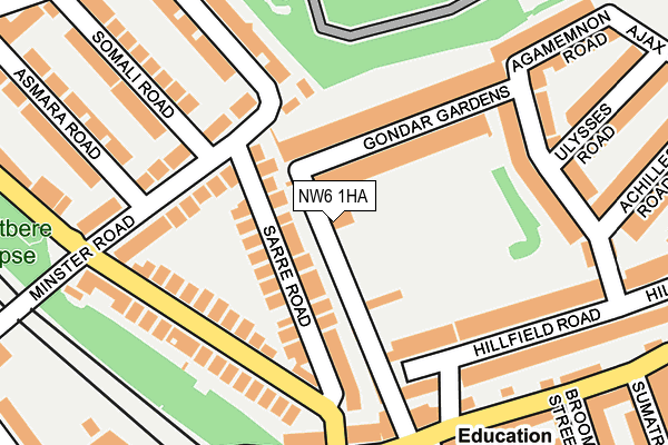 NW6 1HA map - OS OpenMap – Local (Ordnance Survey) NW6 1HA map - OS OpenMap – Local (Ordnance Survey)