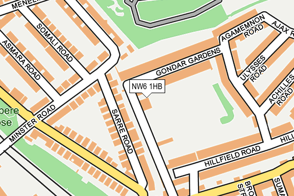 NW6 1HB map - OS OpenMap – Local (Ordnance Survey) NW6 1HB map - OS OpenMap – Local (Ordnance Survey)