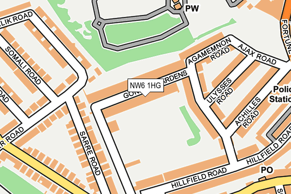 NW6 1HG map - OS OpenMap – Local (Ordnance Survey) NW6 1HG map - OS OpenMap – Local (Ordnance Survey)