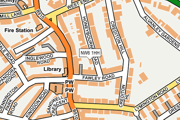 NW6 1HH map - OS OpenMap – Local (Ordnance Survey) NW6 1HH map - OS OpenMap – Local (Ordnance Survey)