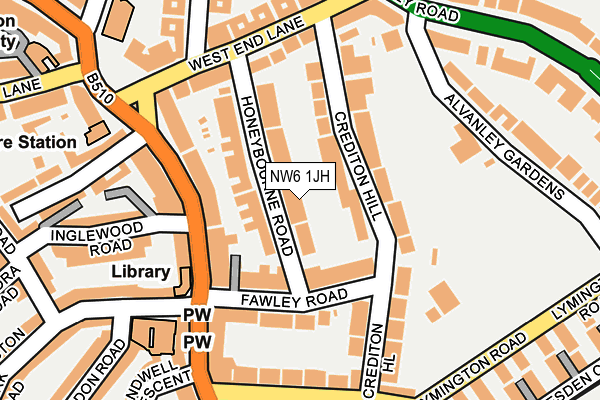 NW6 1JH map - OS OpenMap – Local (Ordnance Survey) NW6 1JH map - OS OpenMap – Local (Ordnance Survey)
