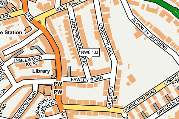 NW6 1JJ map - OS OpenMap – Local (Ordnance Survey) NW6 1JJ map - OS OpenMap – Local (Ordnance Survey)