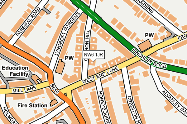 NW6 1JR map - OS OpenMap – Local (Ordnance Survey) NW6 1JR map - OS OpenMap – Local (Ordnance Survey)