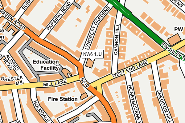 NW6 1JU map - OS OpenMap – Local (Ordnance Survey) NW6 1JU map - OS OpenMap – Local (Ordnance Survey)