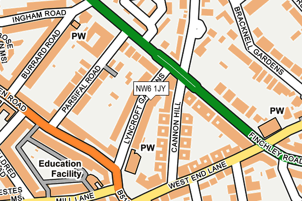 NW6 1JY map - OS OpenMap – Local (Ordnance Survey)
