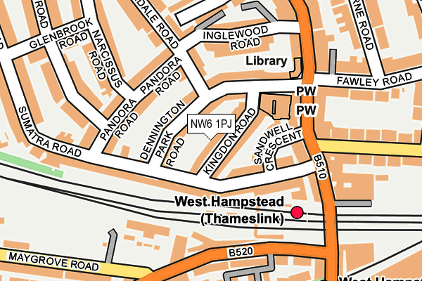 NW6 1PJ map - OS OpenMap – Local (Ordnance Survey) NW6 1PJ map - OS OpenMap – Local (Ordnance Survey)