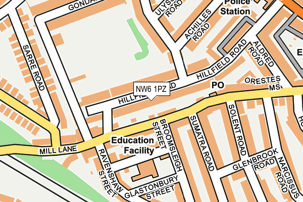 NW6 1PZ map - OS OpenMap – Local (Ordnance Survey)