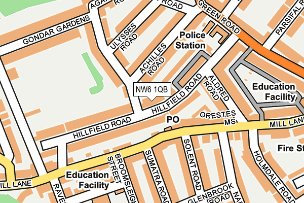 NW6 1QB map - OS OpenMap – Local (Ordnance Survey) NW6 1QB map - OS OpenMap – Local (Ordnance Survey)
