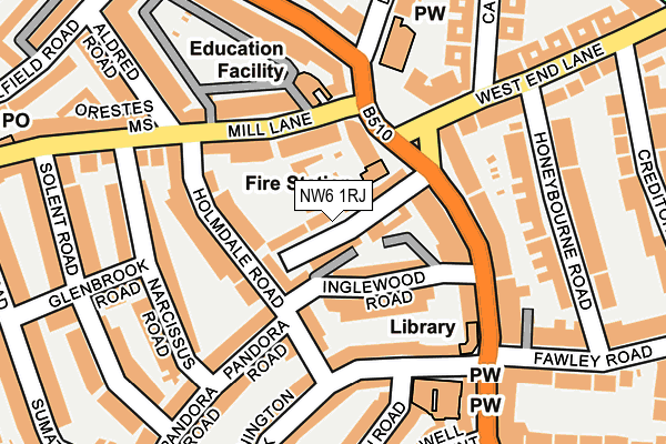 NW6 1RJ map - OS OpenMap – Local (Ordnance Survey)