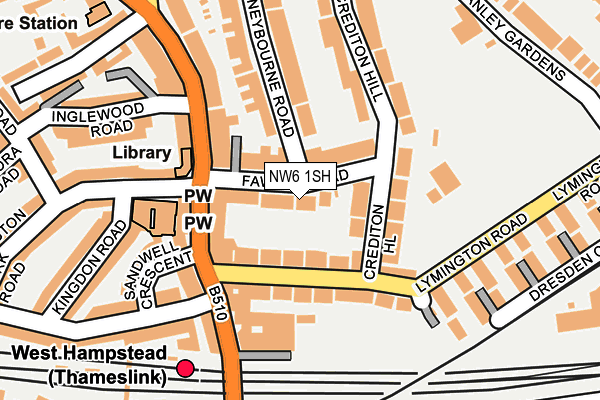 NW6 1SH map - OS OpenMap – Local (Ordnance Survey) NW6 1SH map - OS OpenMap – Local (Ordnance Survey)