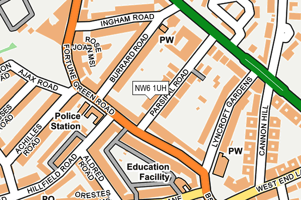 NW6 1UH map - OS OpenMap – Local (Ordnance Survey) NW6 1UH map - OS OpenMap – Local (Ordnance Survey)