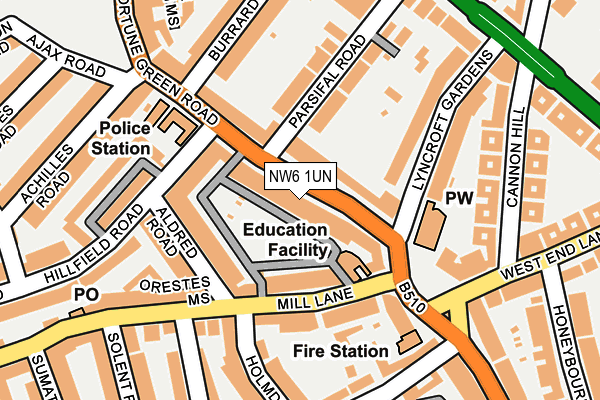 NW6 1UN map - OS OpenMap – Local (Ordnance Survey) NW6 1UN map - OS OpenMap – Local (Ordnance Survey)