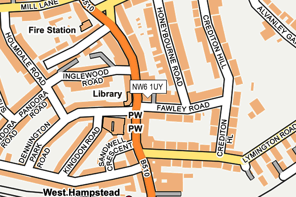 NW6 1UY map - OS OpenMap – Local (Ordnance Survey) NW6 1UY map - OS OpenMap – Local (Ordnance Survey)