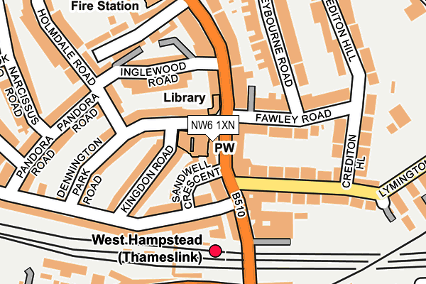 NW6 1XN map - OS OpenMap – Local (Ordnance Survey) NW6 1XN map - OS OpenMap – Local (Ordnance Survey)