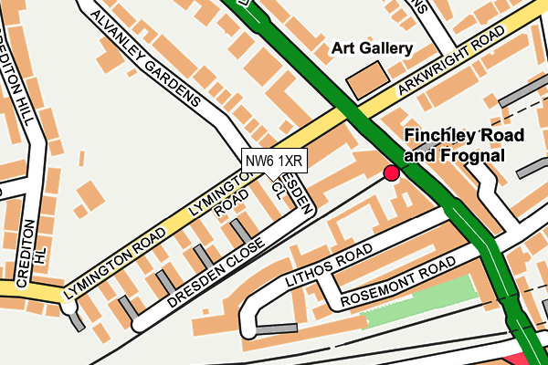 NW6 1XR map - OS OpenMap – Local (Ordnance Survey)