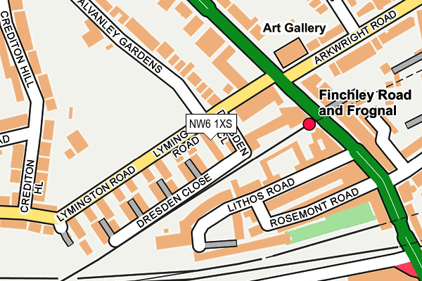 NW6 1XS map - OS OpenMap – Local (Ordnance Survey)