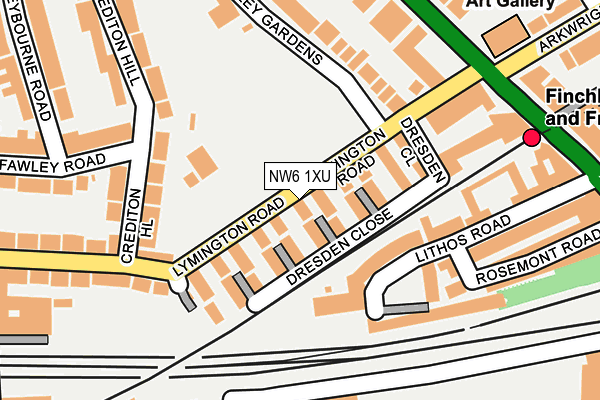 NW6 1XU map - OS OpenMap – Local (Ordnance Survey) NW6 1XU map - OS OpenMap – Local (Ordnance Survey)