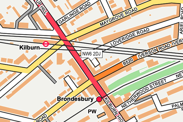 NW6 2DJ map - OS OpenMap – Local (Ordnance Survey) NW6 2DJ map - OS OpenMap – Local (Ordnance Survey)